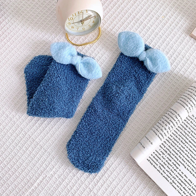 Bowknot Thickened Floor Socks