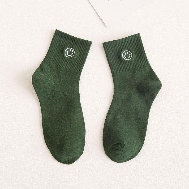 Cartoon Embroidery Smiley Socks