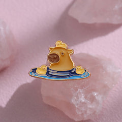 Cute Bathing Capybara-Shaped Pins