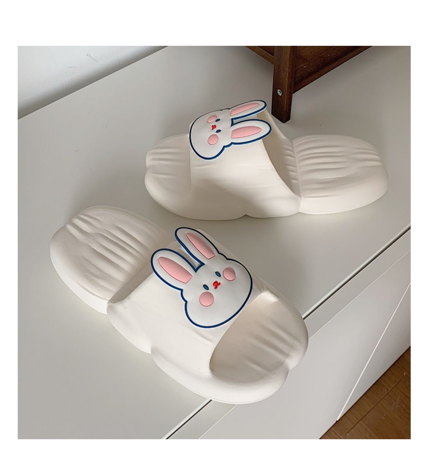 Summer Cute Front Bunny Stripe Slippers