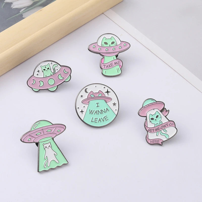 Creative Spaceship Pins