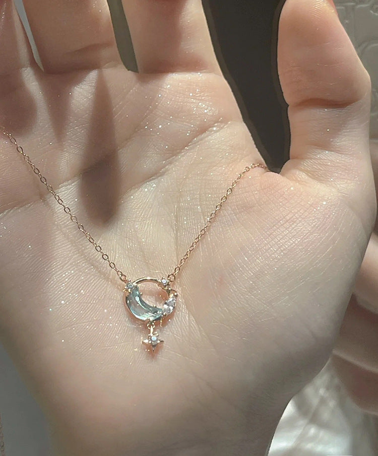 Star Moon Circle Necklace