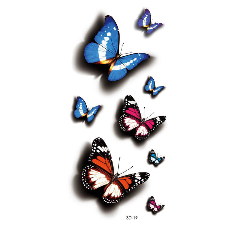 Butterfly Flower Tattoo Sticker