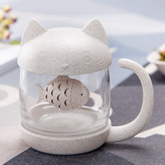 Kawaii Cartoon Cat Filtered Water Cup