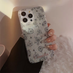 Retro Glitter Rose Phone Case