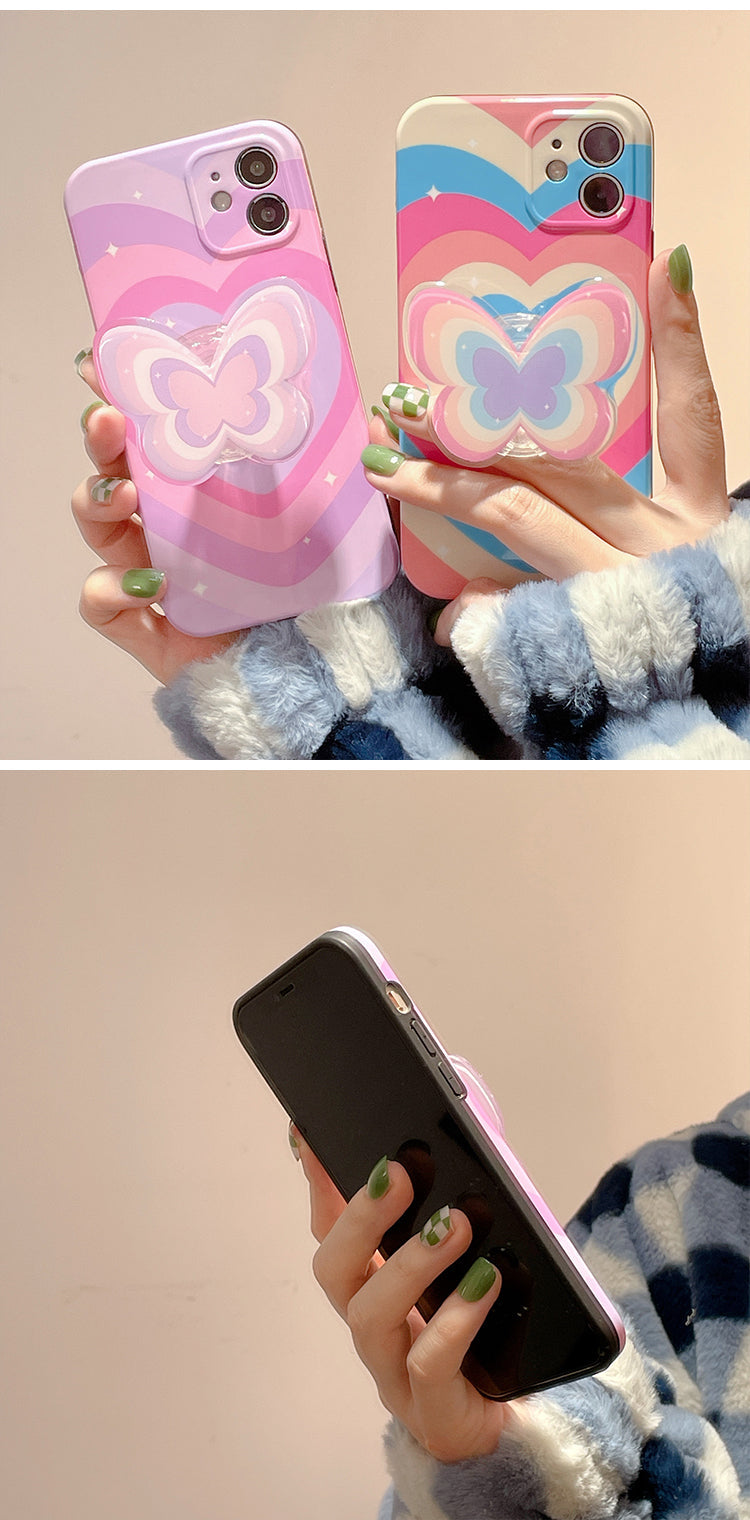 Butterfly Heart Contrast Color Phone Case