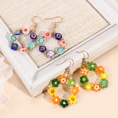 Lovely Colored Small Flower Earrings