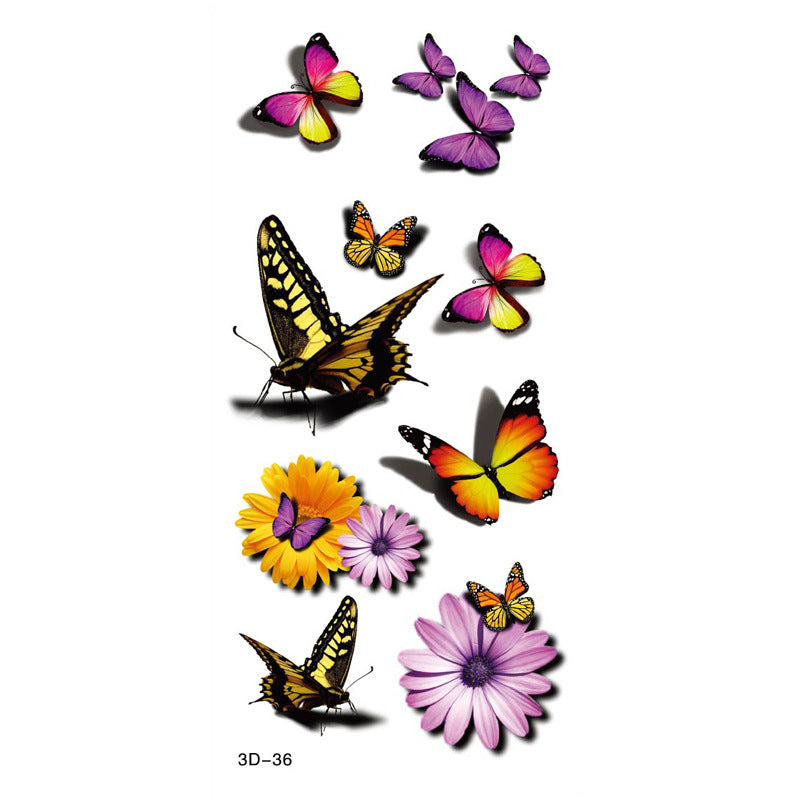 Butterfly Flower Tattoo Sticker