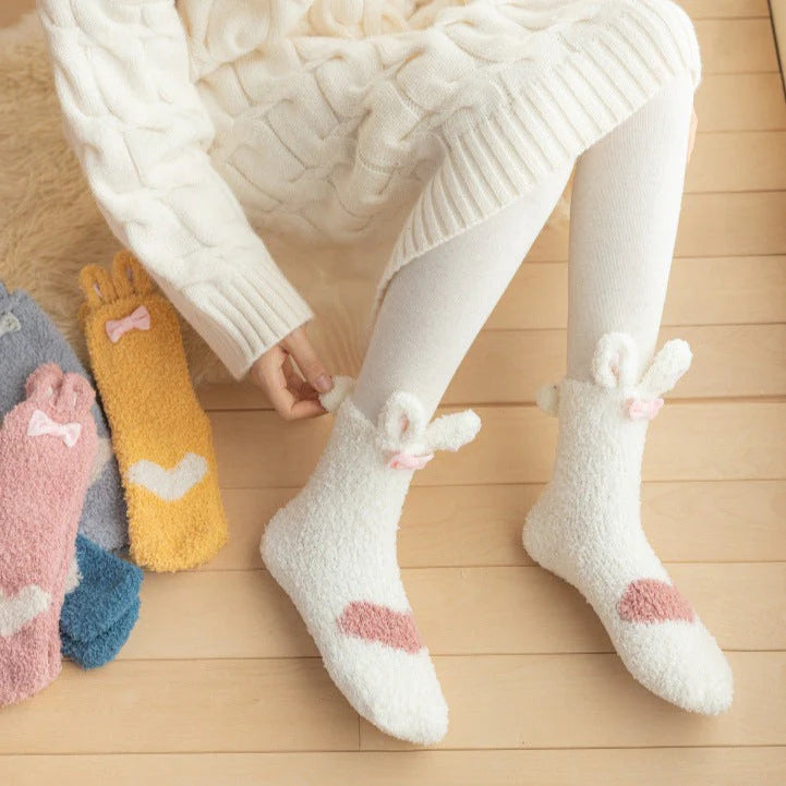 Bunny Ears Heart Floor Socks