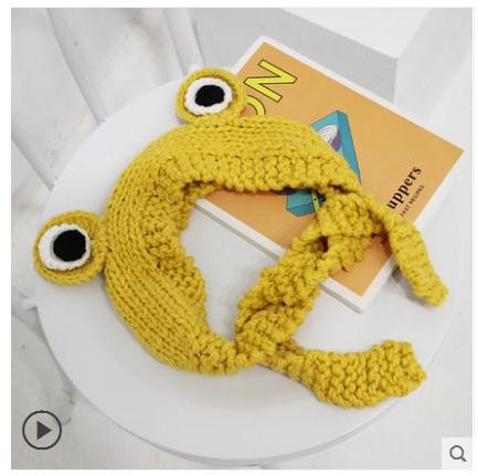 Big Eyes Frog Wool Knitted Hat