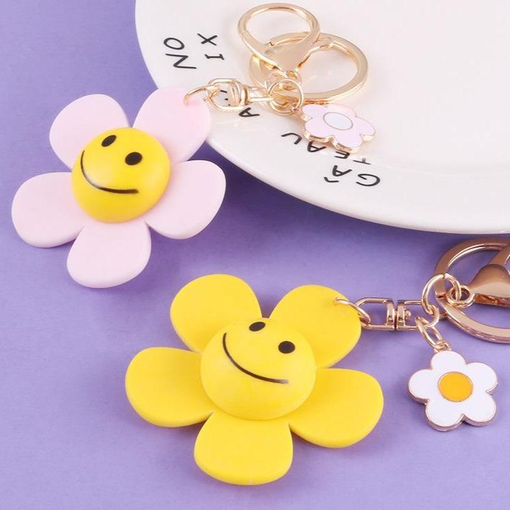 Cute Smiling Sunflower Keychain