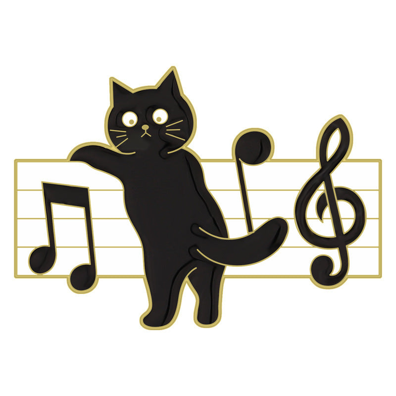 Black Cat Piano Note Pins