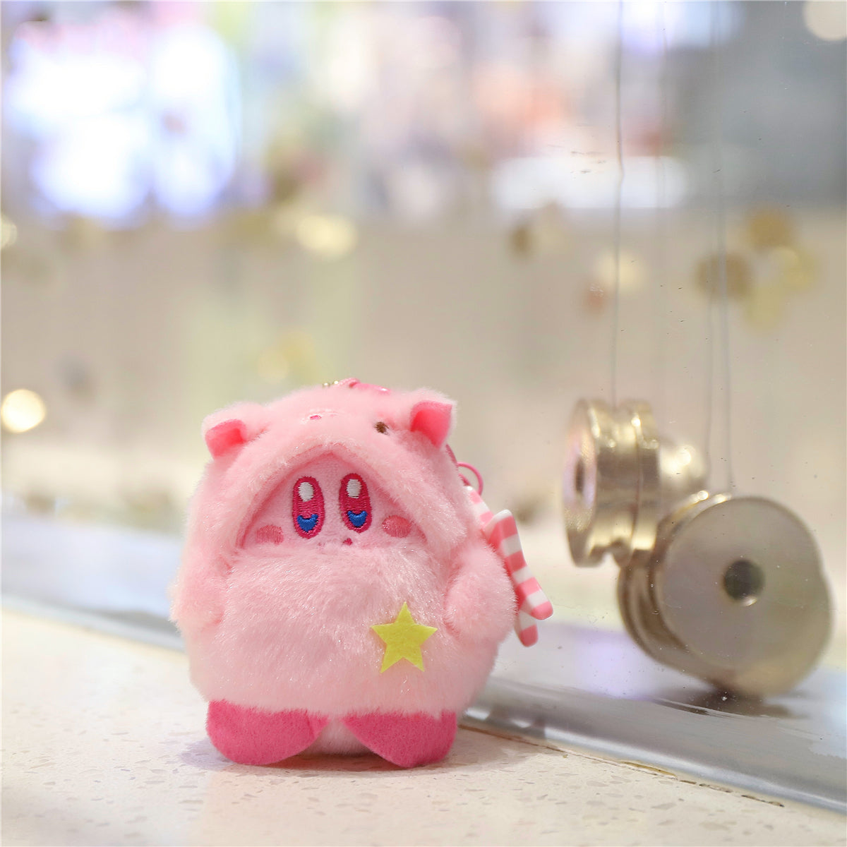 Cute Anime Pink Plush Pendant