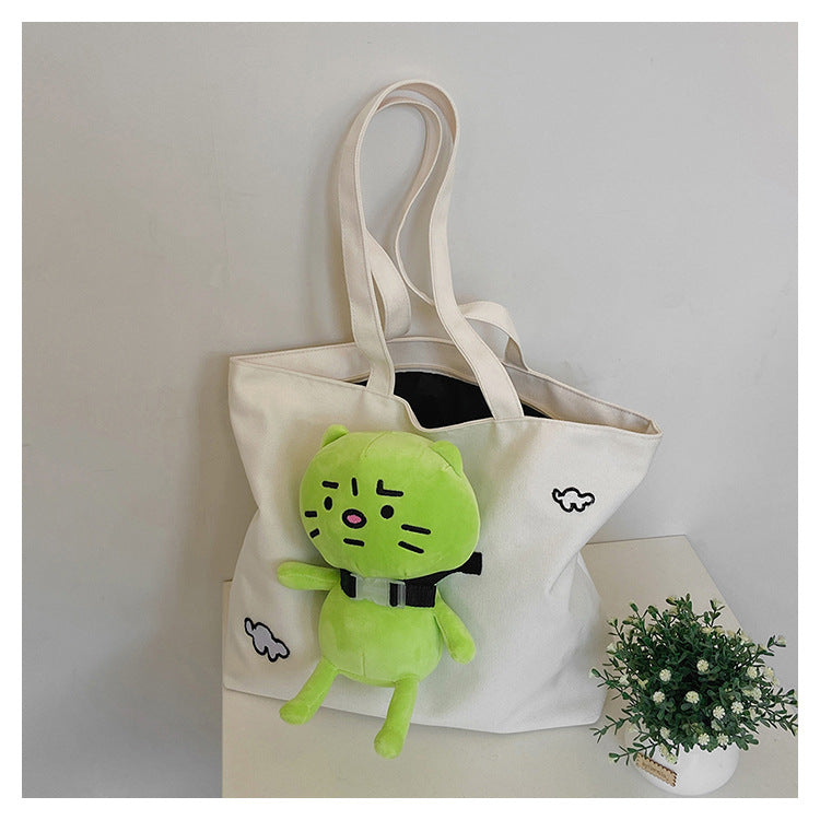 Funny Green Cat Tote Bag