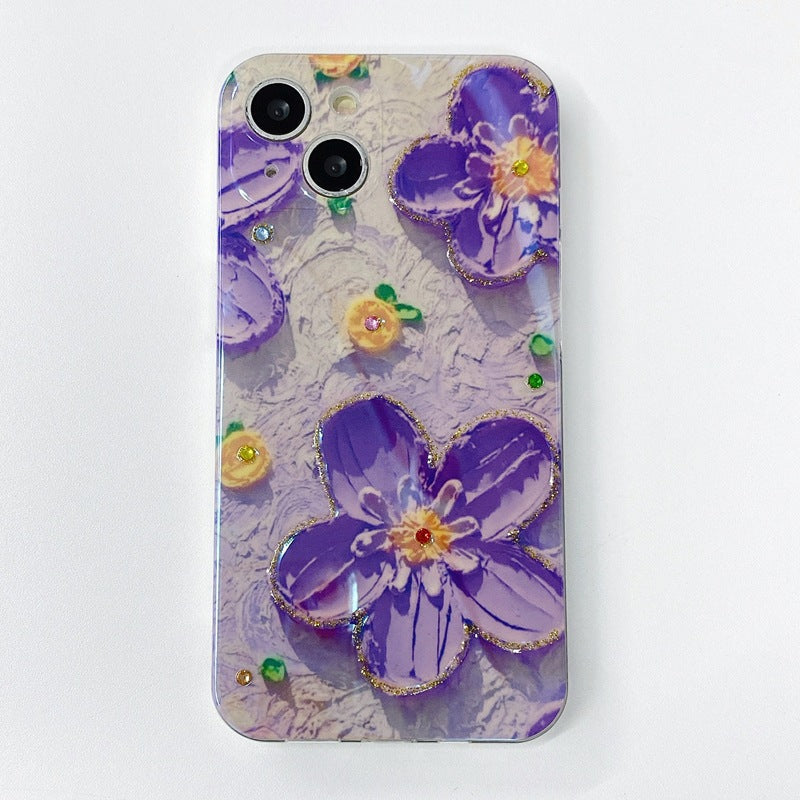 Oil Painting Floral Glossy Phone Case