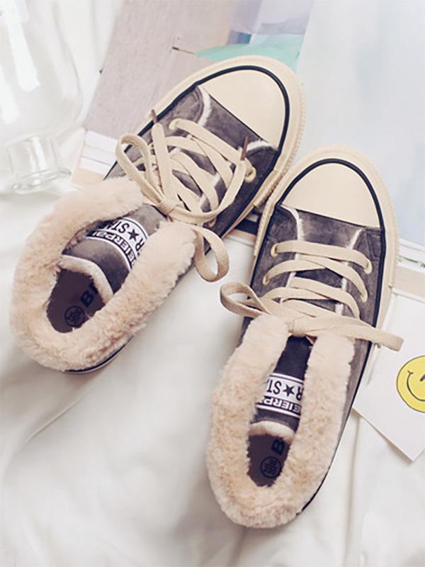 Fashion Warm Fuzzy Plush Sneakers