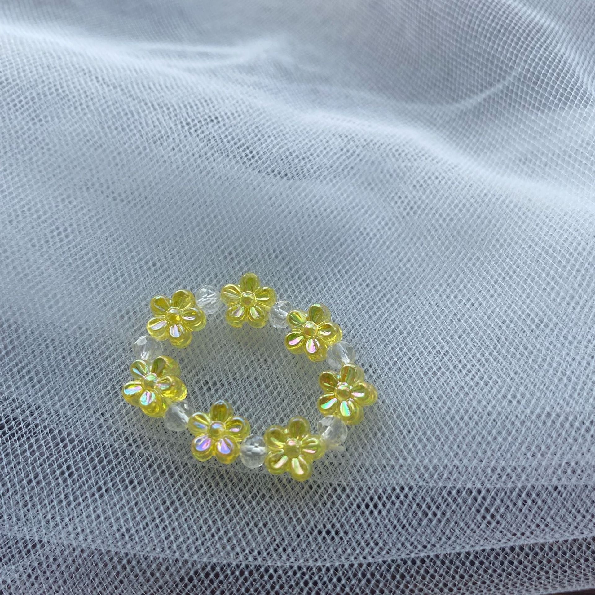 Sweet Flower Crystal Ring