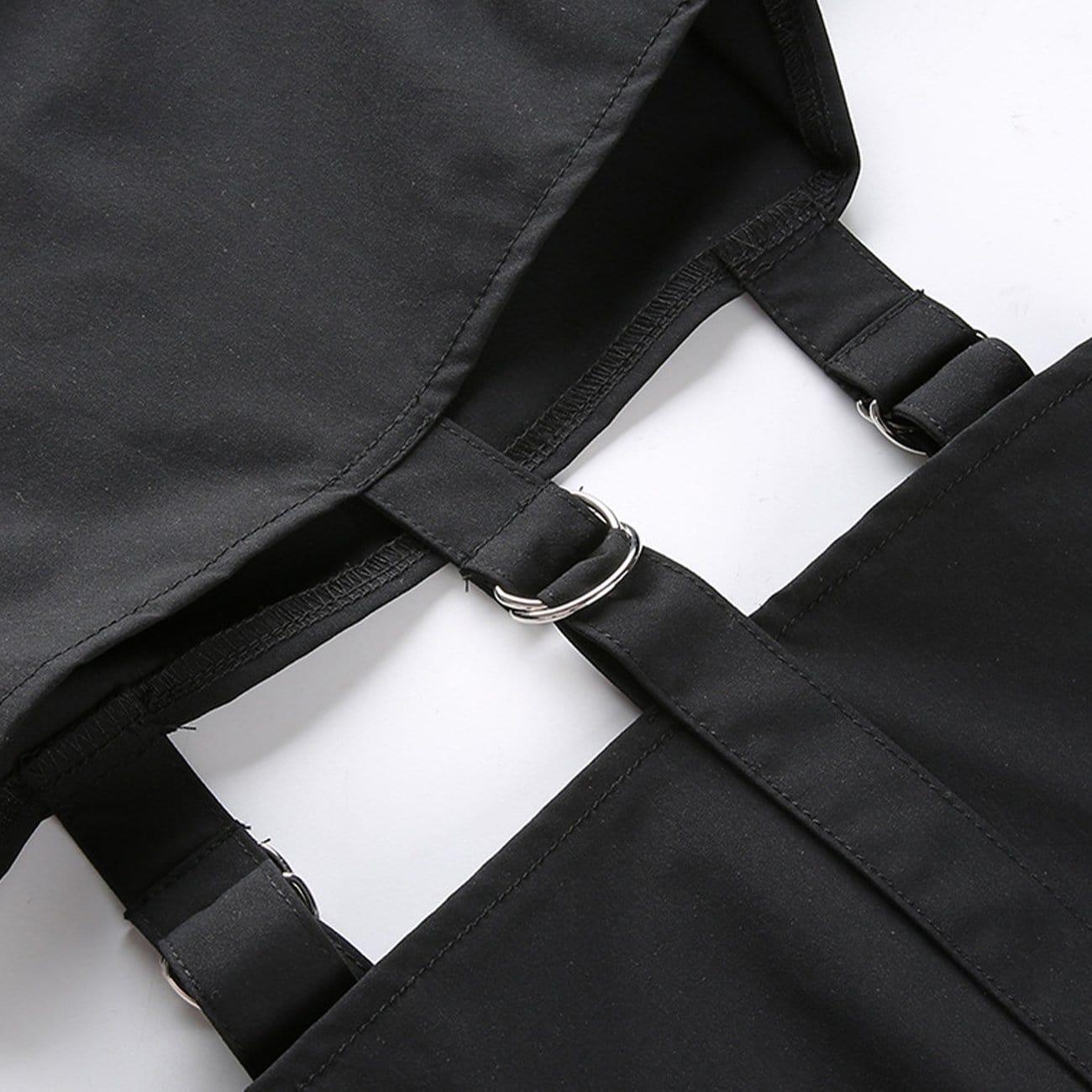 Combat Removable Buckle Hollow Out Pants