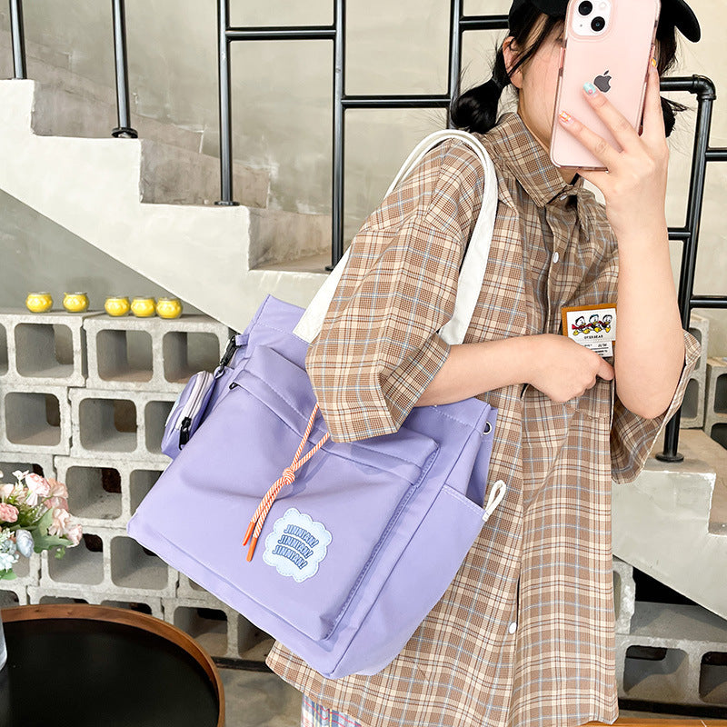 Cute Color Contrasting Girls Shoulder Bag