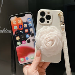 Camellia Pearl Cute Phone Cases For iPhone 14 13 11 12 Pro Max X XR XS MAX 6S 7 8 Plus Mini