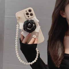 Camellia Pearl Cute Phone Cases For iPhone 14 13 11 12 Pro Max X XR XS MAX 6S 7 8 Plus Mini