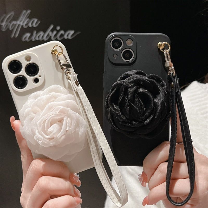 Camellia Pearl Cute Phone Cases For iPhone 14 13 11 12 Pro Max X XR XS MAX 6S 7 8 Plus Mini