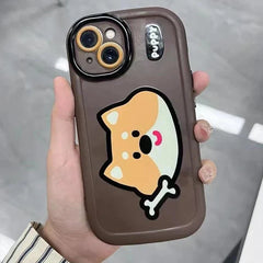 Cartoon Animal iPhone 15 Pro Max/14/13/11/12 Cute Phone Case with Portable Lanyard