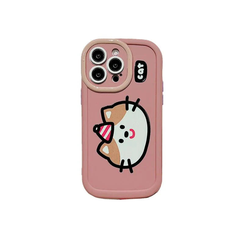 Cartoon Animal iPhone 15 Pro Max/14/13/11/12 Cute Phone Case with Portable Lanyard