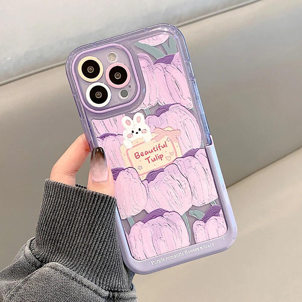 Cartoon Bear Rabbit Bumper Cute Phone Cases For iPhone 14 11 12 13 Pro Max