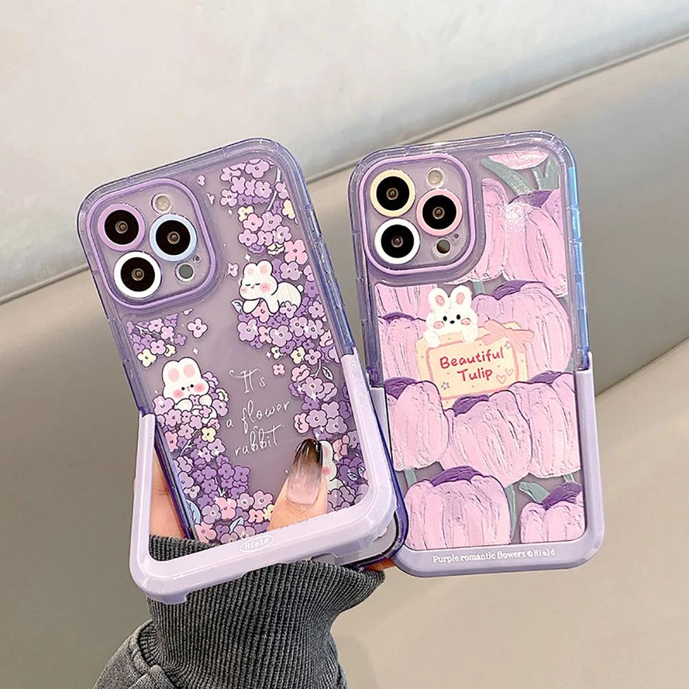 Cartoon Bear Rabbit Bumper Cute Phone Cases For iPhone 14 11 12 13 Pro Max