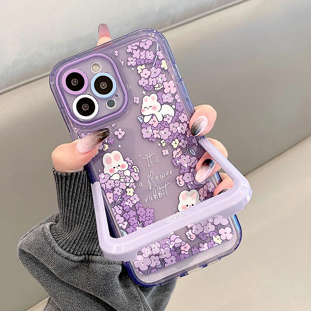 Cartoon Bear Rabbit Bumper Cute Phone Cases For iPhone 14 11 12 13 Pro Max