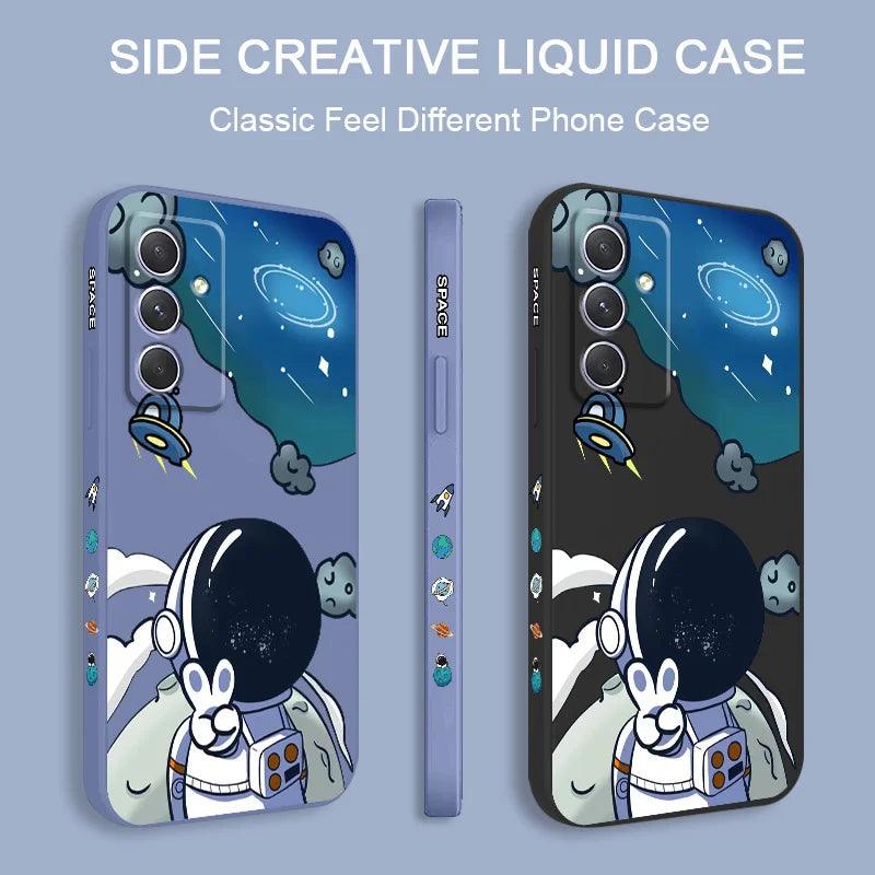 Cartoon Big Astronaut Cute Phone Cases For Galaxy A54, A34, A24, A14, A05, A04, A73, A53, A33, A23, A13, A03, A72, A52, A52S, A32, A22, A12, A71, A51, 4G 5G