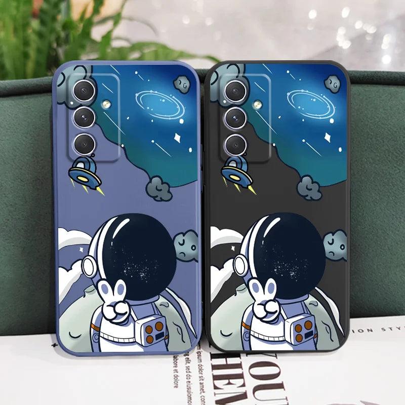 Cartoon Big Astronaut Cute Phone Cases For Galaxy A54, A34, A24, A14, A05, A04, A73, A53, A33, A23, A13, A03, A72, A52, A52S, A32, A22, A12, A71, A51, 4G 5G