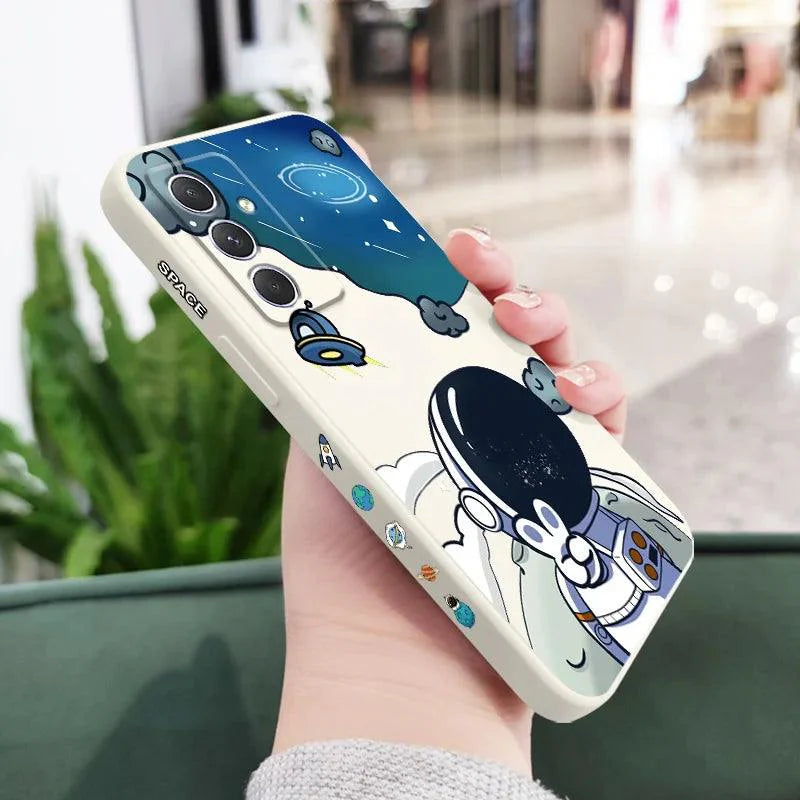 Cartoon Big Astronaut Cute Phone Cases For Galaxy A54, A34, A24, A14, A05, A04, A73, A53, A33, A23, A13, A03, A72, A52, A52S, A32, A22, A12, A71, A51, 4G 5G