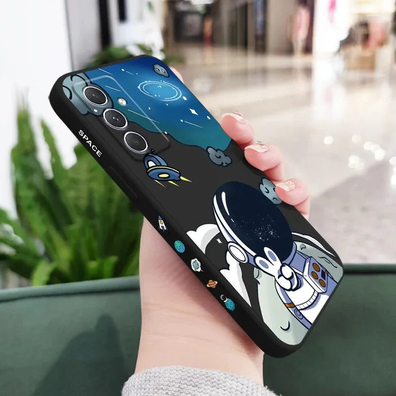 Cartoon Big Astronaut Cute Phone Cases For Galaxy A54, A34, A24, A14, A05, A04, A73, A53, A33, A23, A13, A03, A72, A52, A52S, A32, A22, A12, A71, A51, 4G 5G