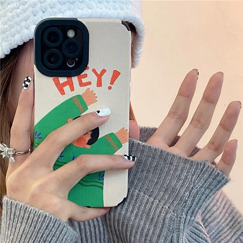 Cartoon Couple Cute Funny Phone Case for iPhone 1, 11, 12, 13, 14 Pro Max, Mini, XR, XS, 6, 7, 8 Plus, SE 2, 3 - Cover