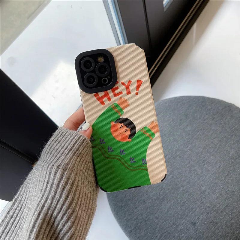 Cartoon Couple Cute Funny Phone Case for iPhone 1, 11, 12, 13, 14 Pro Max, Mini, XR, XS, 6, 7, 8 Plus, SE 2, 3 - Cover