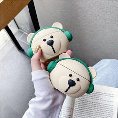 Cartoon Cute Fashion Bear Earphone Case for Airpods 1/2 Pro Case Soft Silicone Wireless Bluetooth Mini Earphone Headphone Cover