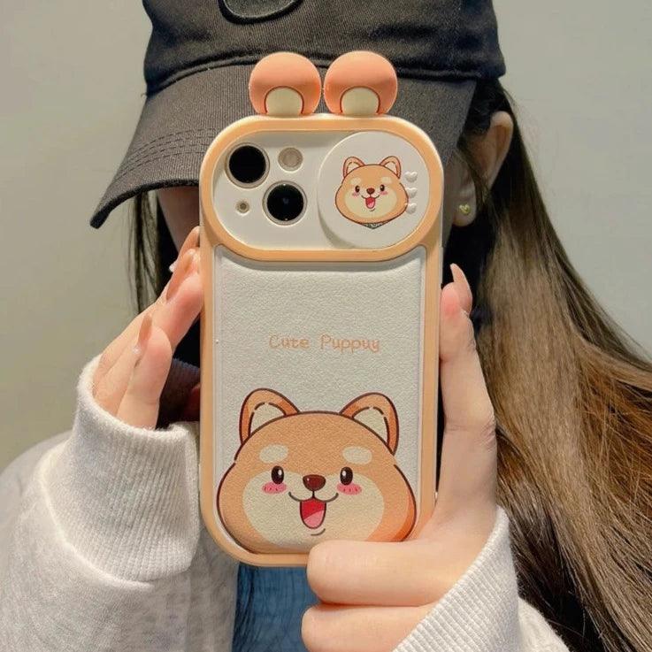 Cartoon Pink Pig, Puppy, Panda, and Cow Cute Phone Case For iPhone 15 Pro Max, 14, 13, 11, or 12