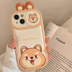 Cartoon Pink Pig, Puppy, Panda, and Cow Cute Phone Case For iPhone 15 Pro Max, 14, 13, 11, or 12