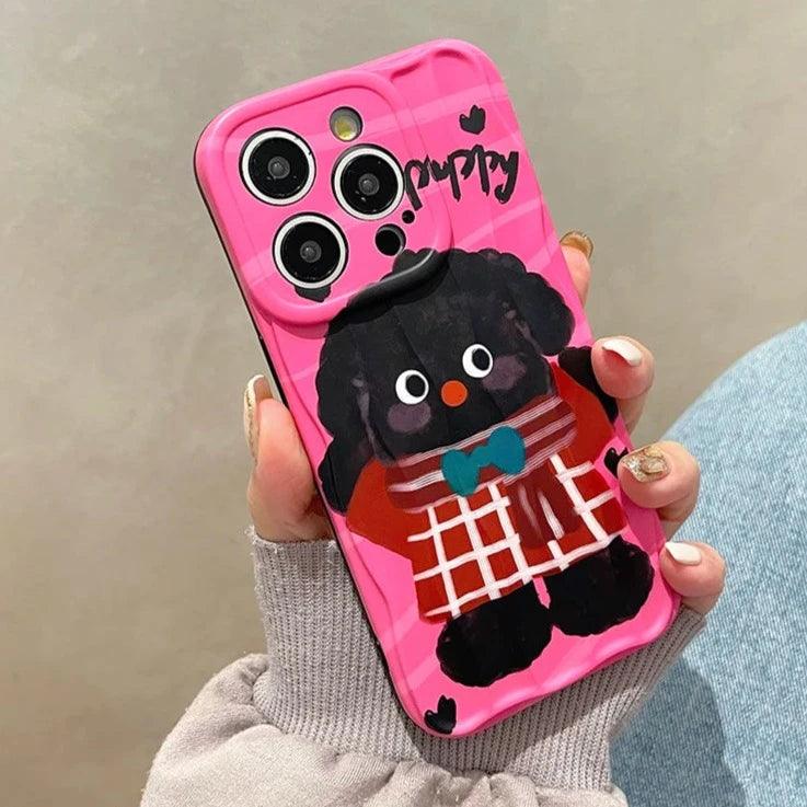 Cartoon Puppy - Pink Cute Phone Case MCPC For iPhone 11, 12, 13, 14, 15, and Pro Max