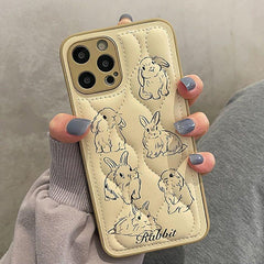 Cartoon Rabbit Curve Cute Phone Cases For iPhone 13 11 12 14 Pro Max XS XR X