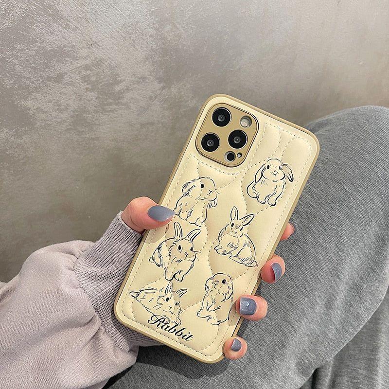 Cartoon Rabbit Curve Cute Phone Cases For iPhone 13 11 12 14 Pro Max XS XR X