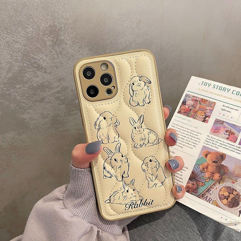 Cartoon Rabbit Curve Cute Phone Cases For iPhone 13 11 12 14 Pro Max XS XR X