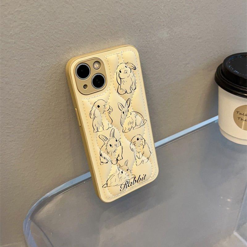 Cartoon Rabbit Curve Cute Phone Cases For iPhone 13 11 12 14 Pro Max XS XR X