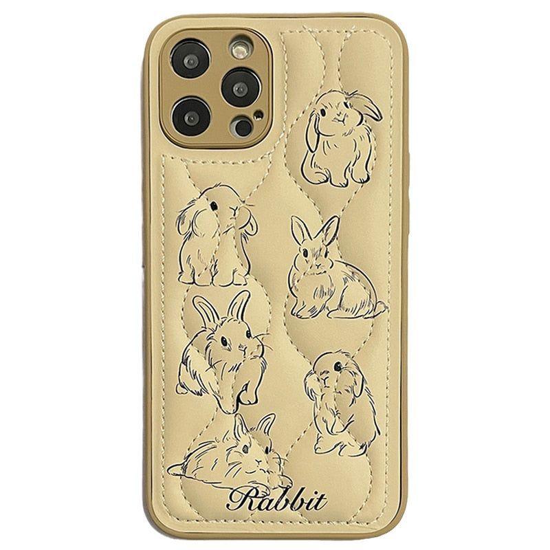 Cartoon Rabbit Curve Cute Phone Cases For iPhone 13 11 12 14 Pro Max XS XR X