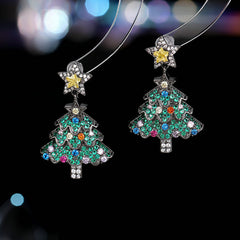 Stylish Shiny Christmas Tree Earrings