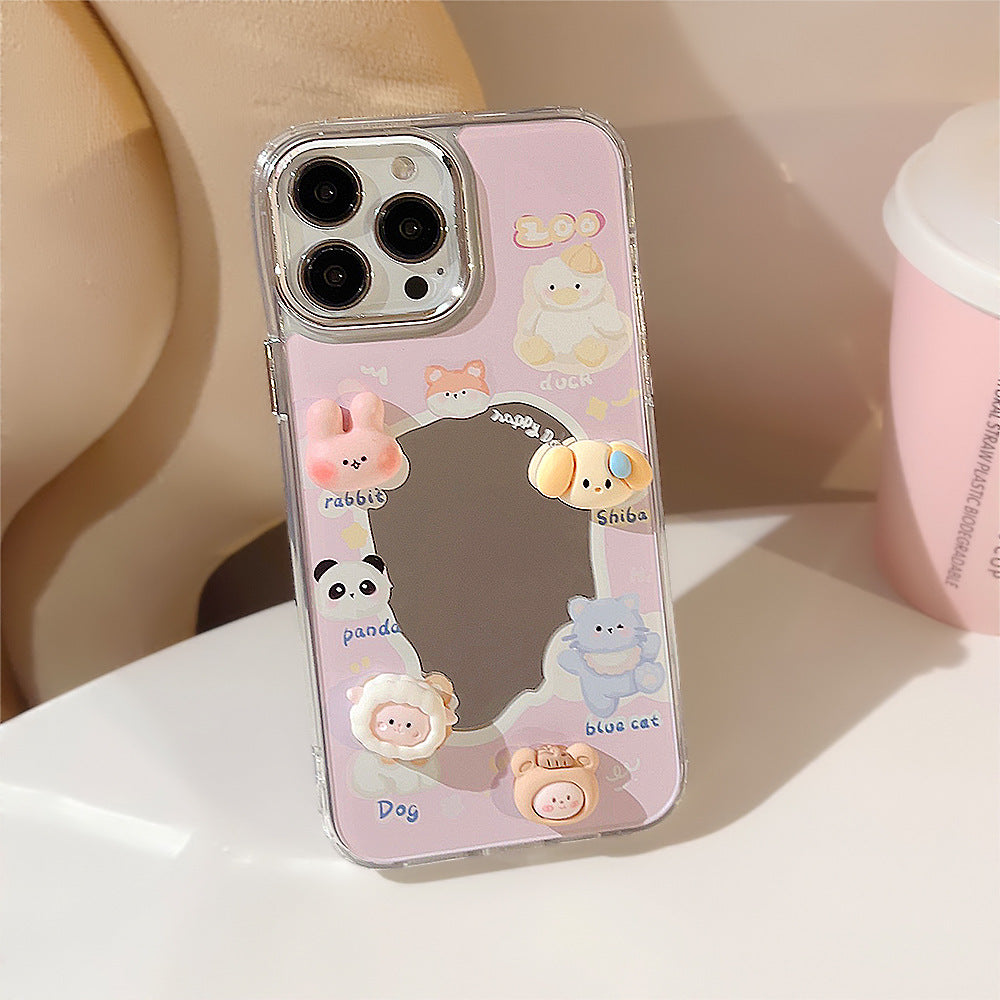 Colorful Animal Electroplated Mirror Phone Case