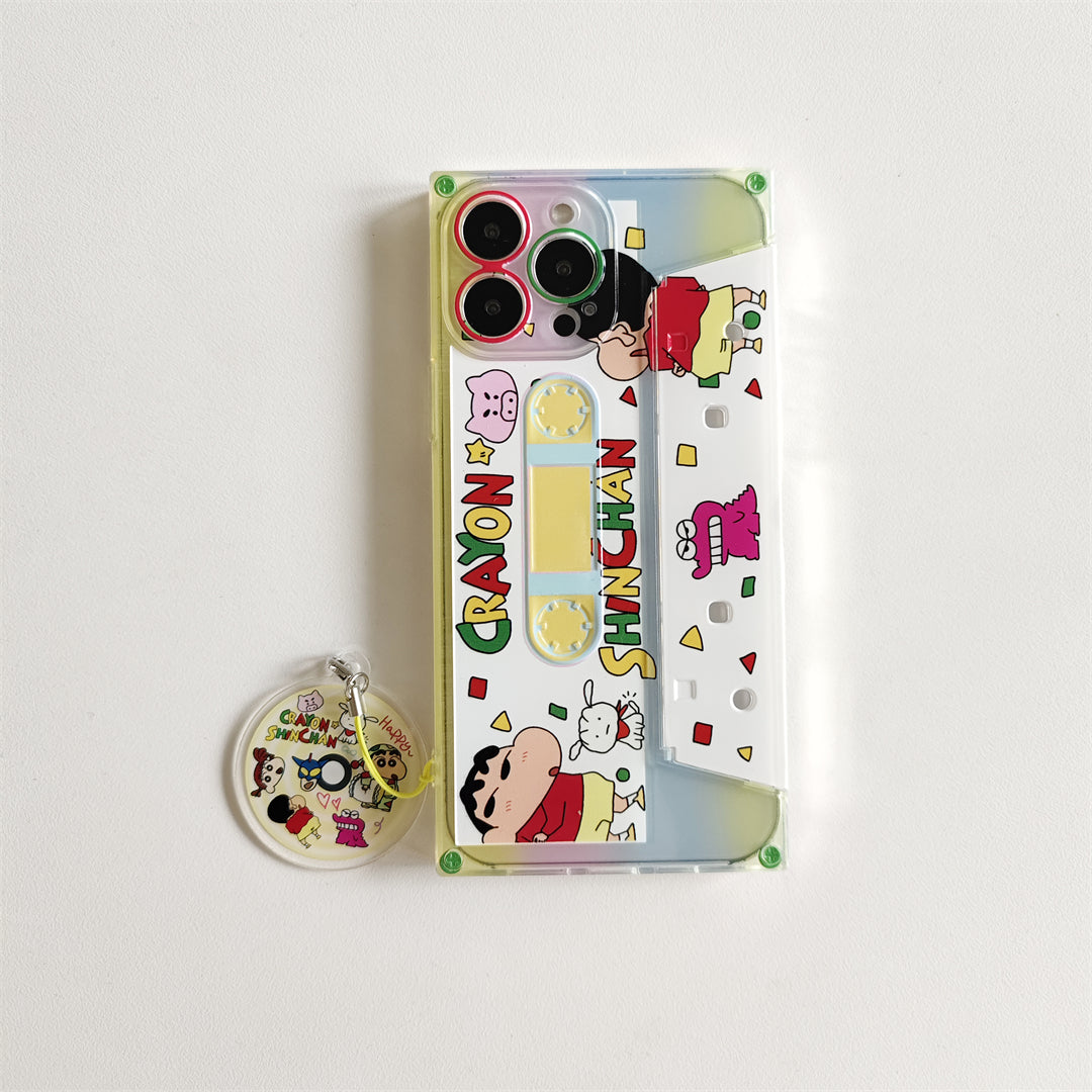 Kawaii Cartoon Magnetic Tape Holder Phone Case