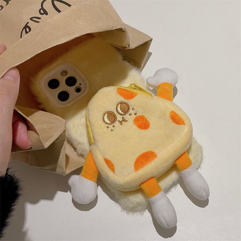 Plush Cheeseburger Coin Purse Phone Case